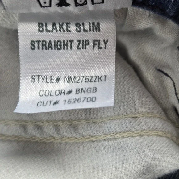 Hudson Blake Slim Straight Mens 32 Blue Jeans NM275ZZKT BNGB Stretch Distressed - Picture 8 of 10